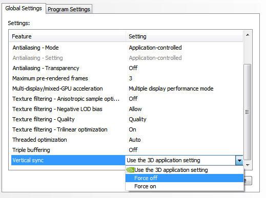 Disable Vsync NVIDIA