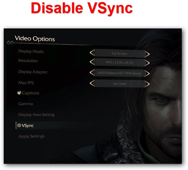 Disable Vsync Shadow Of Mordor