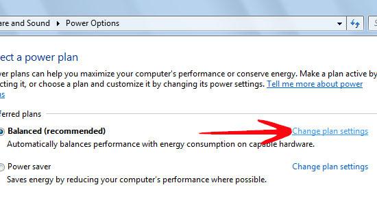 power plan settings