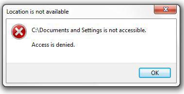 Documents and settings is not accessible: Access denied