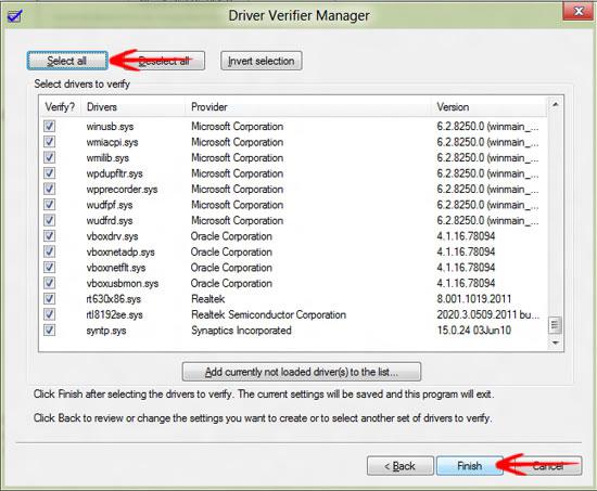 Driver verifier