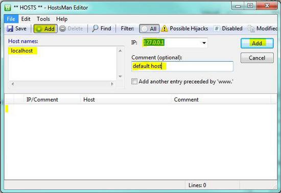 Edit Hosts File in Windows 7 via GUI