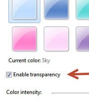 Enable or Disable Transparency