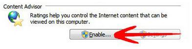 Enable Disable Content Advisor in Windows 7