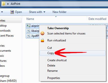 copy Airprint files