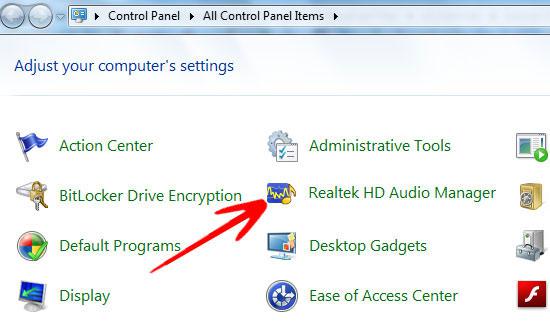 Realtek HD Audio Manager