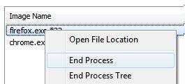 End Firefox Process