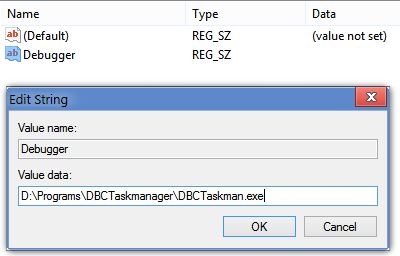 Enter the full address of the new task manager