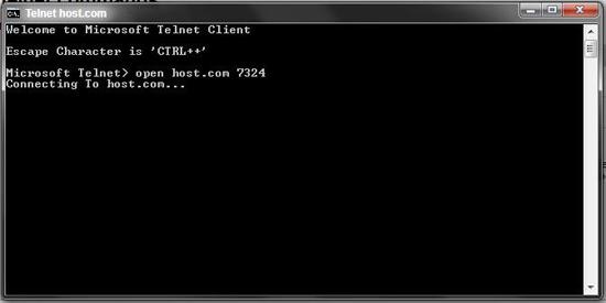 Establish Telnet connection in Windows 7