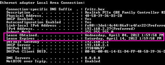 Ethernet Adapter Dhc Lease Obtained Expires Edit