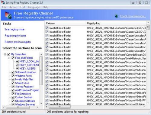 Eusing Free Registry Cleaner