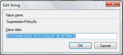 SuppressionPolicyEx String Edit
