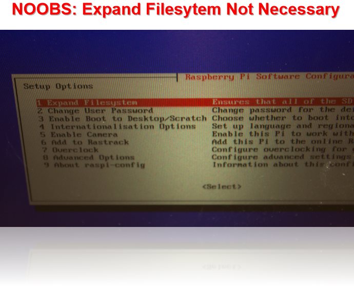 Expand Filesystem Noobs