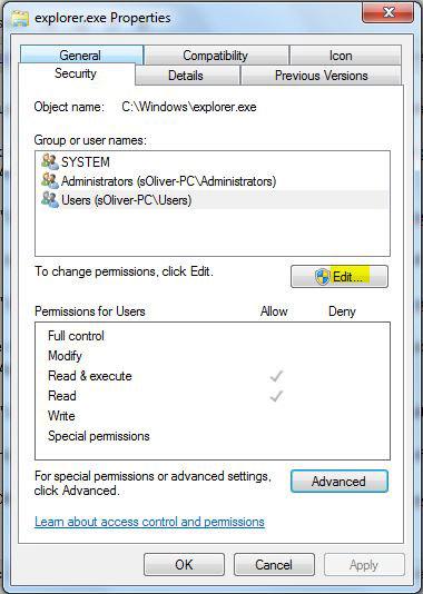 Explorer.exe: Change Permissions