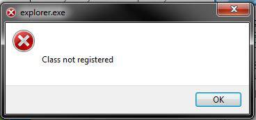 Explorere.exe class not registered