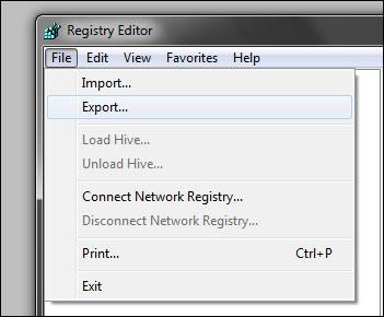 Export Windows Registry Backup