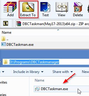 Extract executable file to a folder