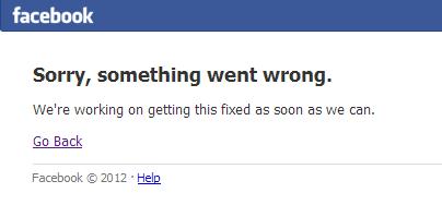 Facebook Down Sorry Notice