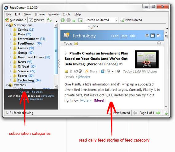 Feed Reader Software for Windows 7