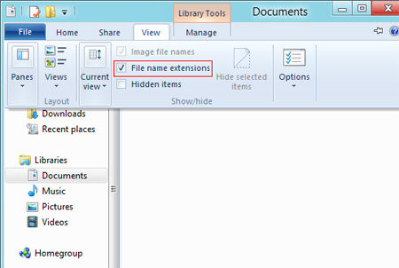 File name extension rename