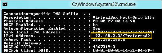 Find IP Address in Windows 8