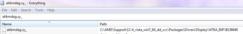Finding Atikmdag Sys In C Amd Folder