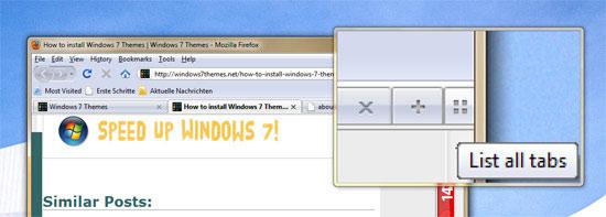 Firefox 3.6 List all tabs