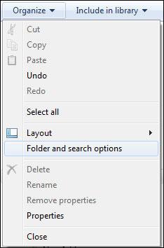 Folder Options Windows 7