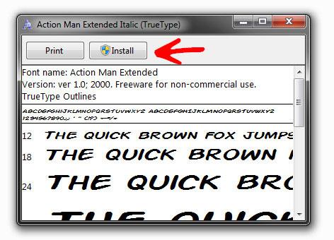 font installer