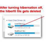 Free Disk Space By Deleting Hiberfil Sys_ll