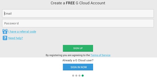 g cloud sign up