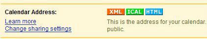 Google Calendar Address ICAL