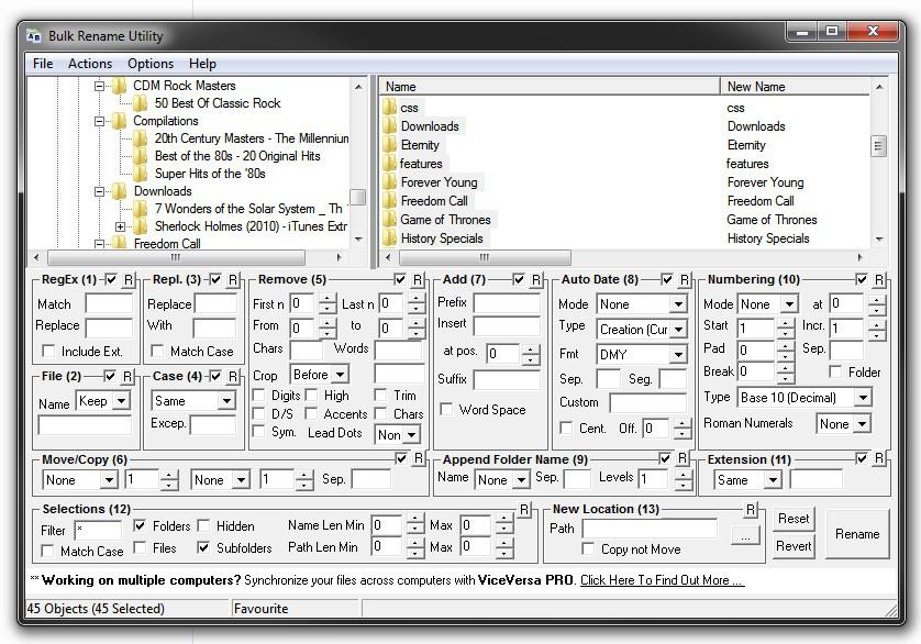 Great Bulk Rename Utility To Rename Files In Subfolders