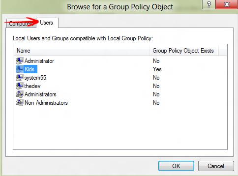 Add a user in Group Policy