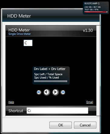 HDDMeter gadget options