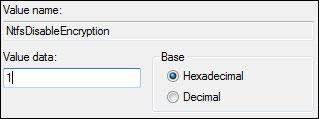 How to disable NTFS encryption