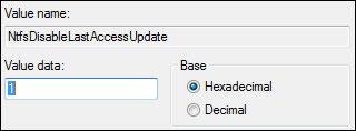 Disable Last Access Filestamp in Windows 7