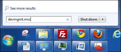 How to open the device manager in Windows 7