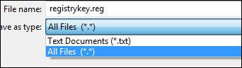 How to save registry files