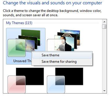How to save Windows 7 themes