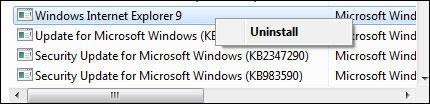 How to uninstall Internet Explorer 9