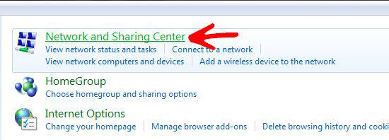 Network and Sharing Center