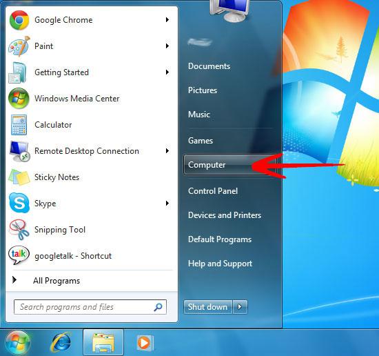 start menu