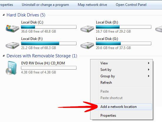 add network location