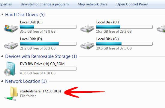 added network location