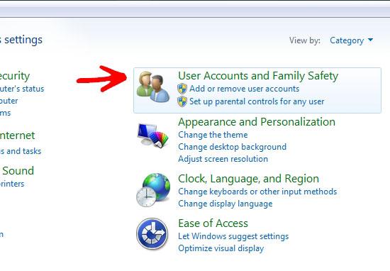User Accounts and Family Safety