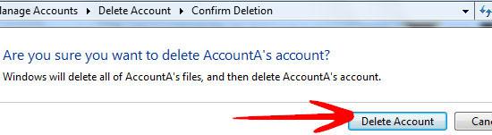 confirm account deletion