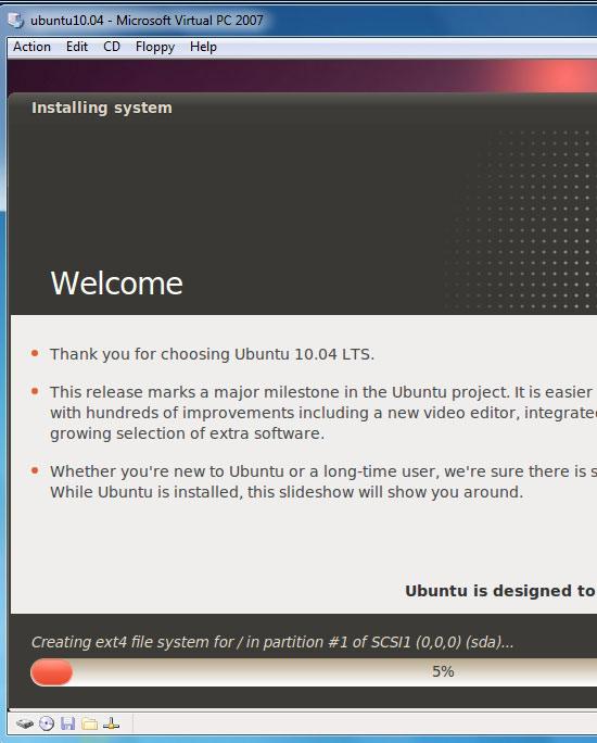 ubuntu install process