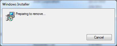 Windows Installer preparing to remove iTunes
