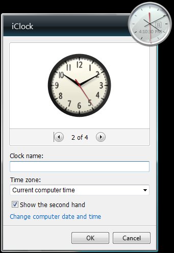 iClock gadget options